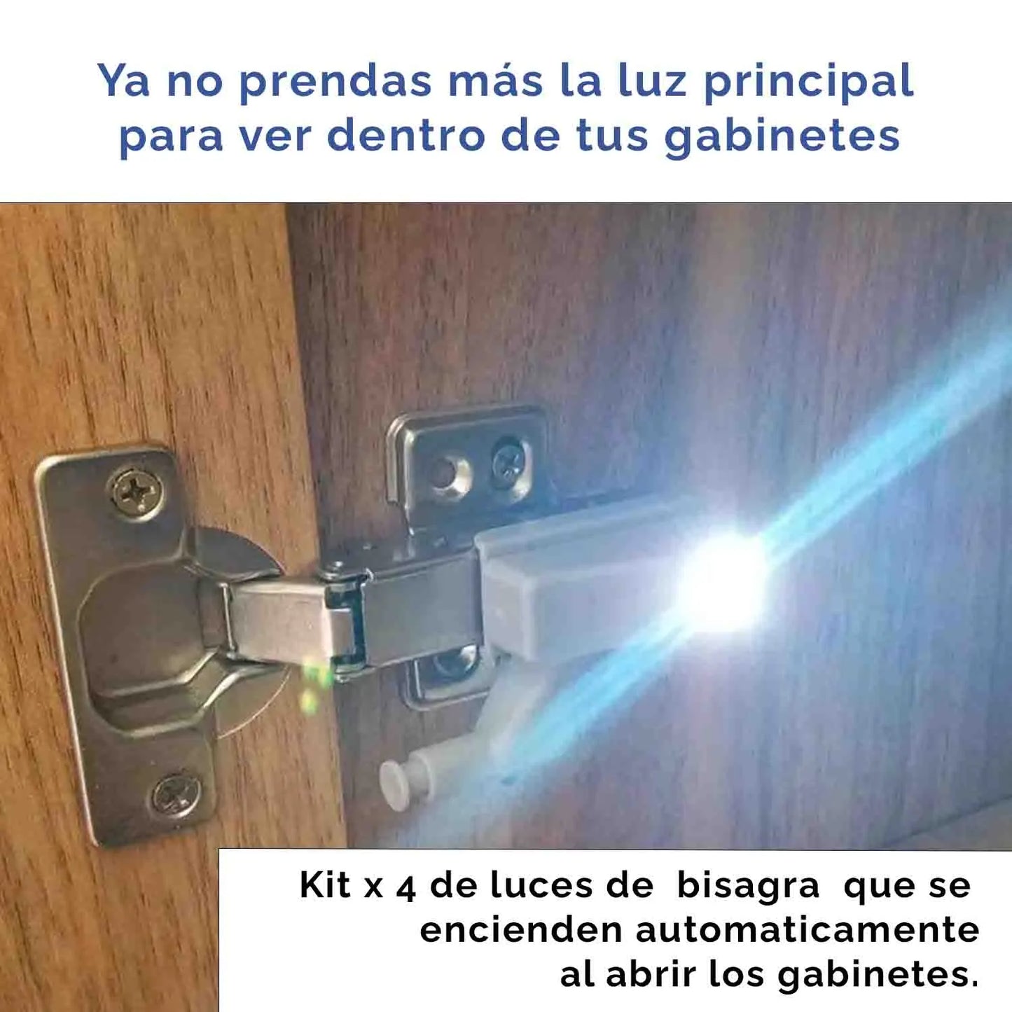 BrillaFácil – luz led bisagras Kit x 4 que se enciende al abrir tus muebles