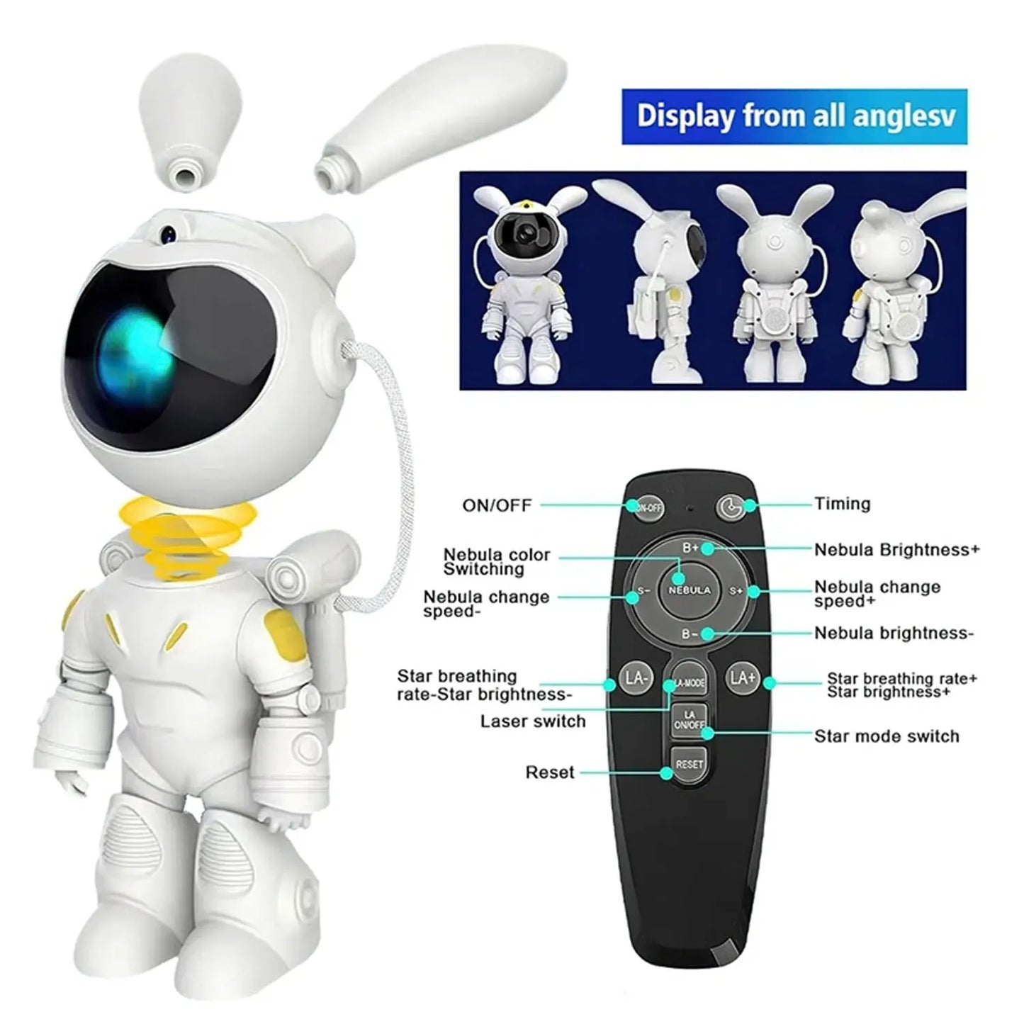 AstroBunny Galaxy: Proyector de Estrellas con Parlante Bluetooth