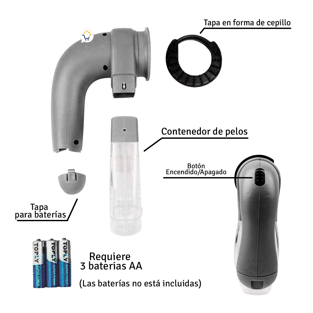 Aspirador De Pelo Para Mascotas Cepillo Limpieza HD1220