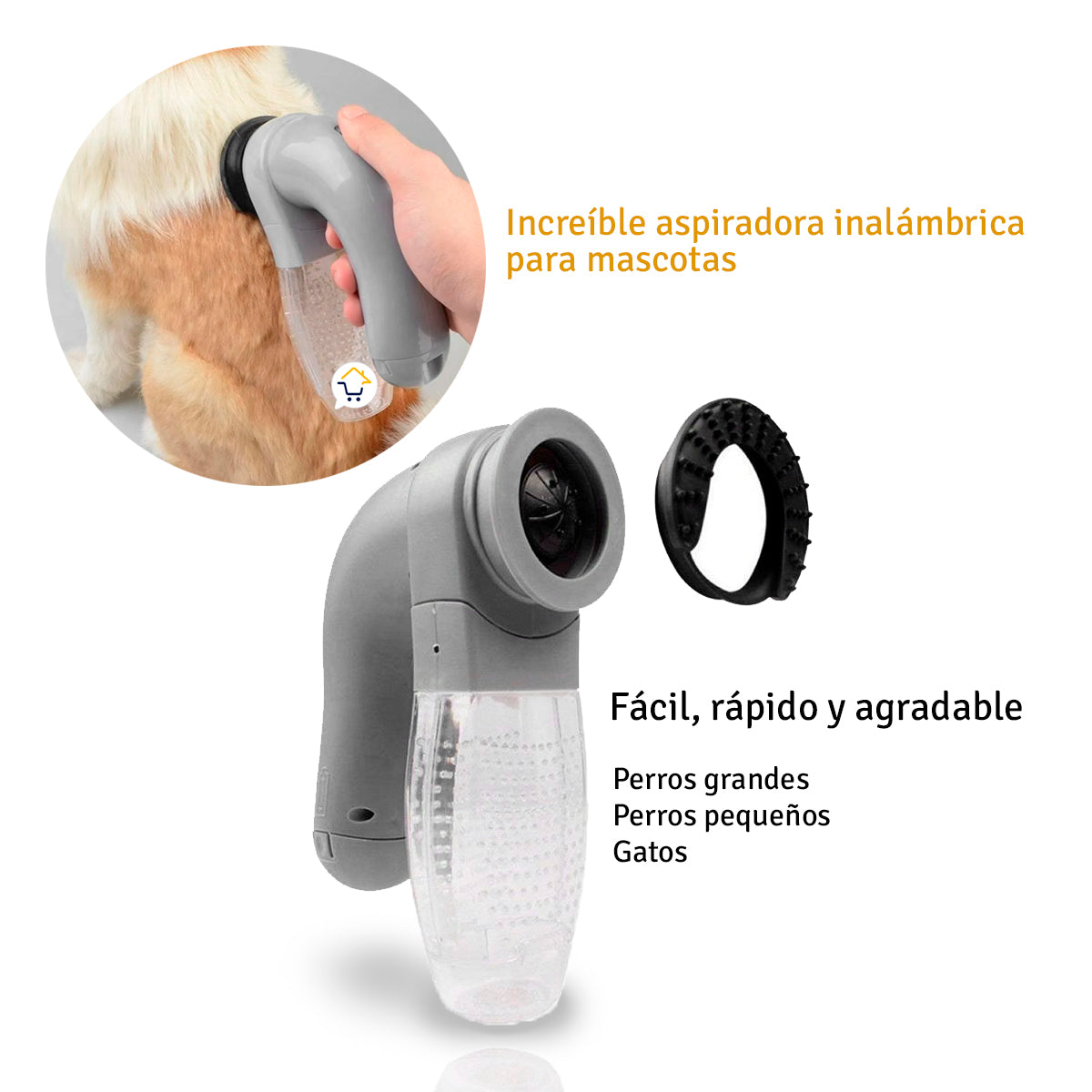 Aspirador De Pelo Para Mascotas Cepillo Limpieza HD1220