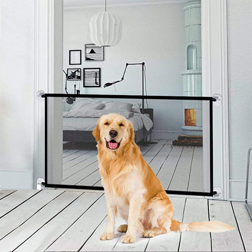 Puerta malla de seguridad para mascotas plegable 110 cm