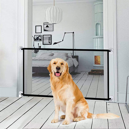 Puerta malla de seguridad para mascotas plegable 110 cm